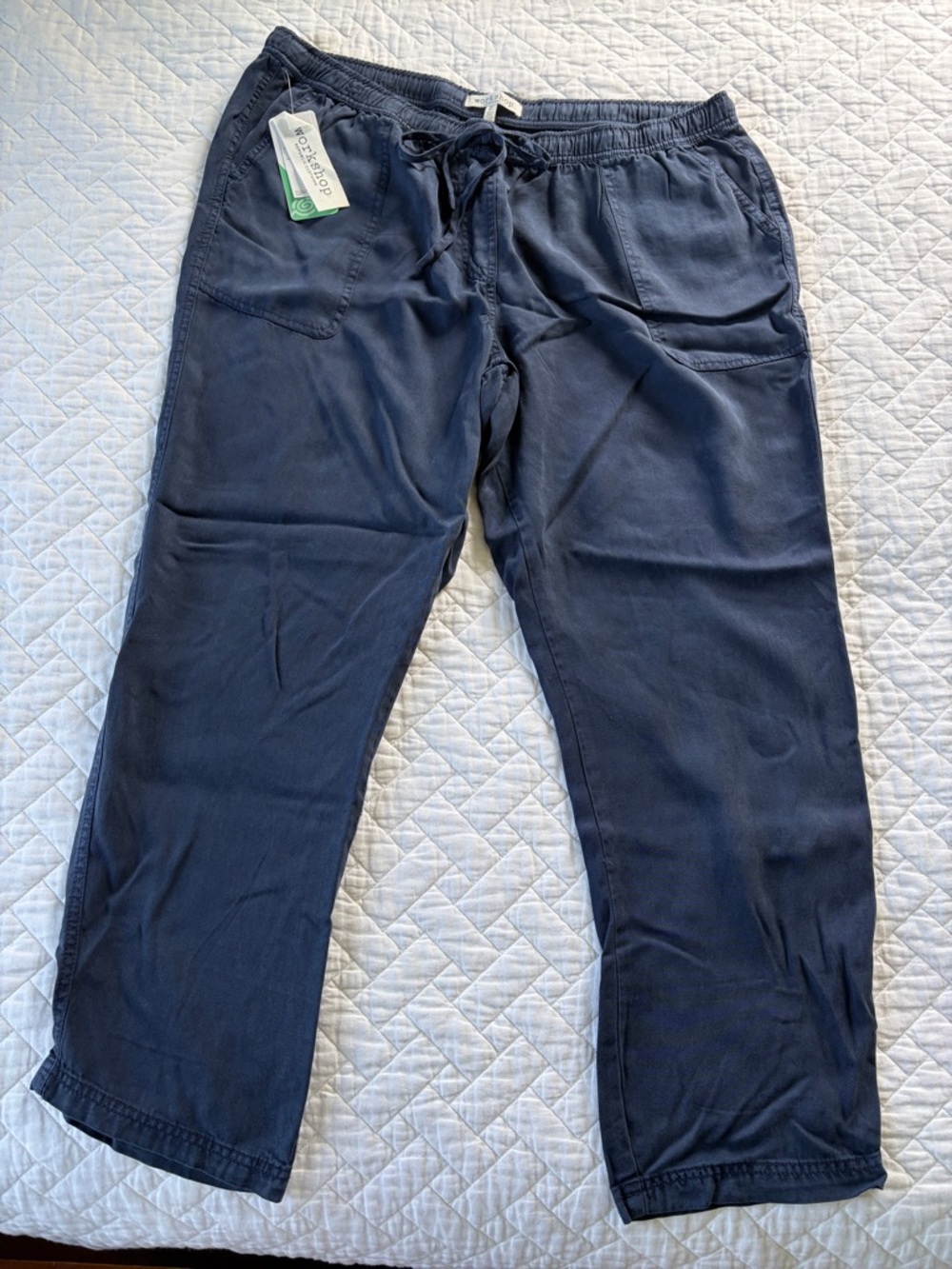 NWT Workshop Republic Clothing navy tencel drawstring pants